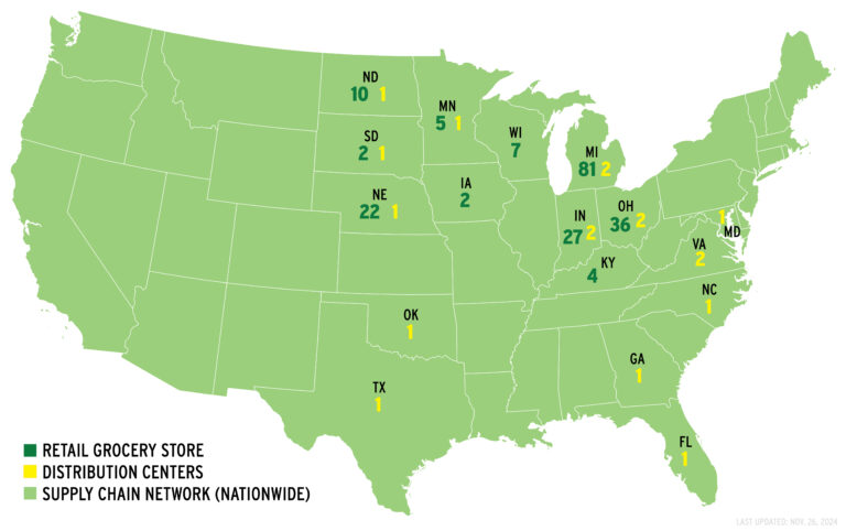 Retail grocery and distribution map