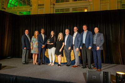 From left to right: Chris Zulfer (Director, GFD Merchandising, SpartanNash), Barb Levick Millen (Customer Team Lead, Unilever), Arpen Shah (VP, Merchandising Strategy and Analytics, SpartanNash), Julie Gramlich (Regional Sales Manager, Unilever), Corrinne Voeltz (Regional Sales Manager, Unilever), Tony Sarsam (CEO, SpartanNash), Bennett Morgan (SVP and Chief Merchandising Officer, SpartanNash), Ben Postma (Director of Center Store, SpartanNash), Brandon Pasch (VP, Center Store Merchandising, SpartanNash)